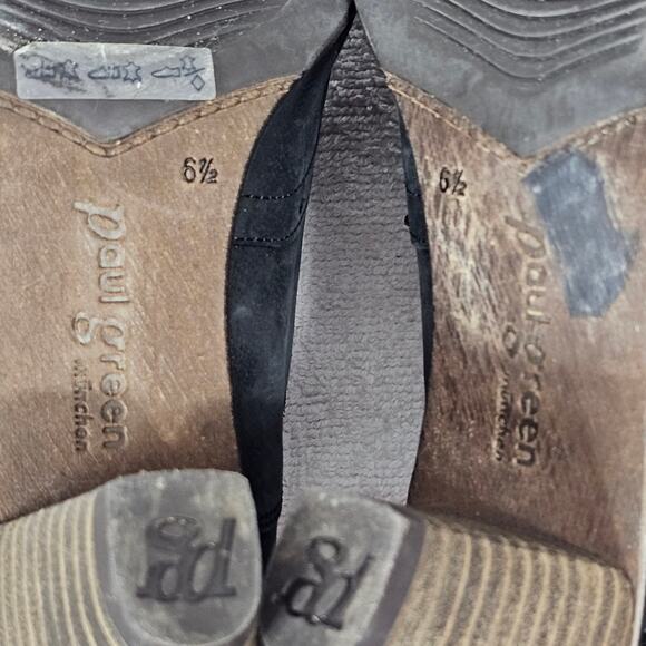 Paul Green Kelsey Black Nubuck Wingtip Lace-up Oxford Stacked Heel W 6.5 - Picture 10 of 11